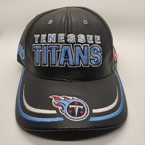 Tennessee Titans NFL AFC 100% Leather  Cap Reebok Hat Used Adjustable Size